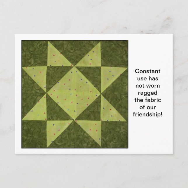 Quilt-Blocknotizen Postkarte (Vorderseite)