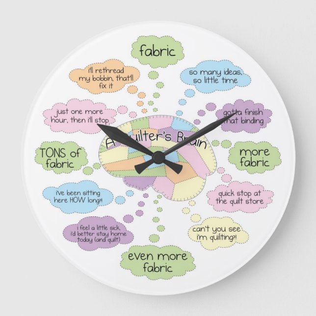 Quilt Brain Uhr - Groß (Vorderseite)