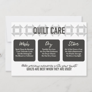 Quilt Care Card - Modernes Design - Weich grau Dankeskarte