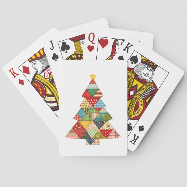 Quilt Christmas Tree Festive Quilt Lovers  Spielkarten (Rückseite)