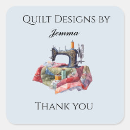 Quilt Design Vielen Dank Quadratischer Aufkleber
