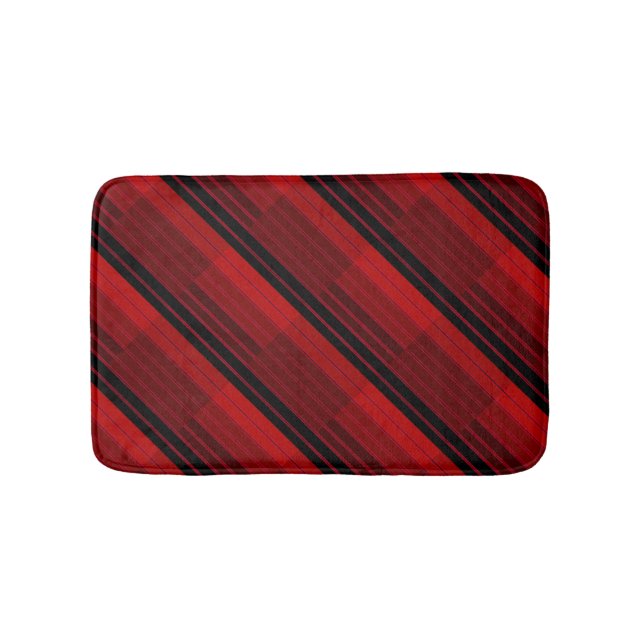 Quilt für rotes und schwarzes geometrisches Patchw Badematte (Vorderseite)