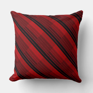 Quilt für rotes und schwarzes geometrisches Patchw Kissen