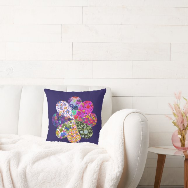 Quilt Look Blume schön Kissen (Liege)