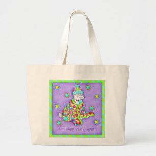 Quilt Lover Dog Tote Bag Jumbo Stoffbeutel