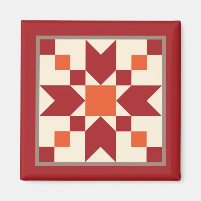Quilt Magnet - Stepping Stones (Putenrot) (Vorne)