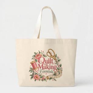 Quilt Making Essentials Floral Quilter Tote Bag Jumbo Stoffbeutel