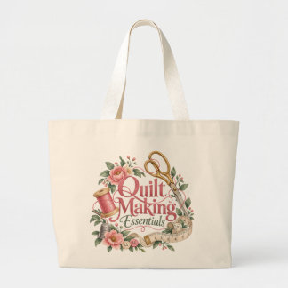Quilt Making Essentials Floral Quilter Tote Bag Jumbo Stoffbeutel