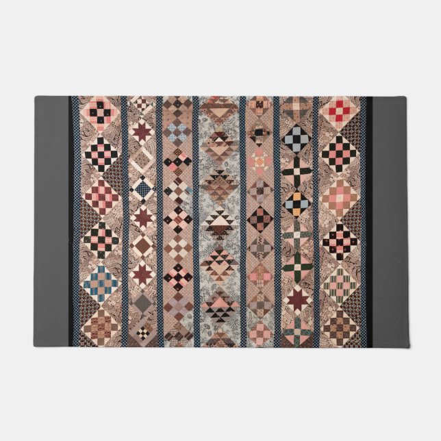 Quilt mit geometrischen Formen Fußmatte (Vorderseite)