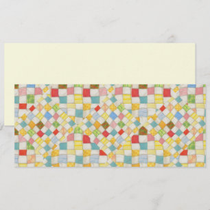 QUILT MOSAIC 4x9.25 Flachkarte / Creme / Horizonta Karte