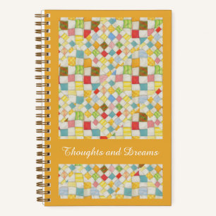 QUILT MOSAIC 5,5x8,5 Spiralblock / Gold Notizbuch