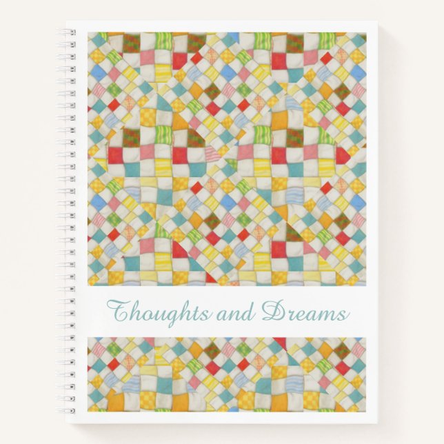 QUILT MOSAIC 8.5x11 Spiral-Notebook + Text Notizbuch (Vorderseite)
