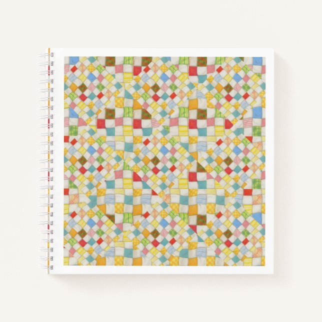 QUILT MOSAIC 8.5x8.5 SpiralNotebook Notizbuch (Vorderseite)