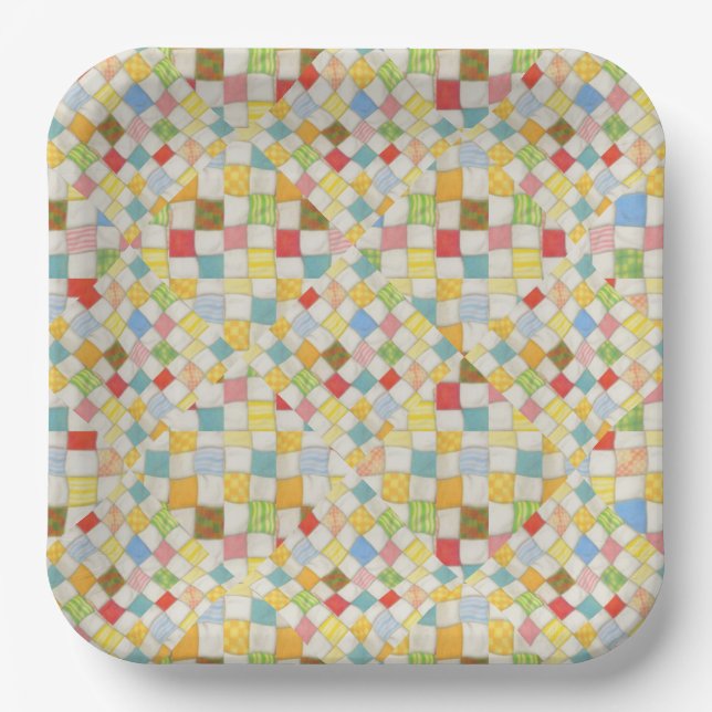 QUILT MOSAIC 9" Square Paper Teller (Vorderseite)