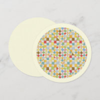 QUILT-MOSAIK 5,25" Runde flache Karte / Cream II