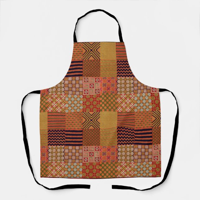 Quilt-Muster-1 All-over-Print-Schürze Schürze (Vorderseite)