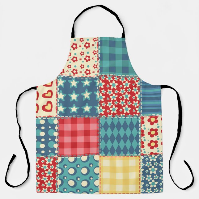 Quilt nahtloses Muster. Vintages Patchwork-Backgro Schürze (Vorderseite)