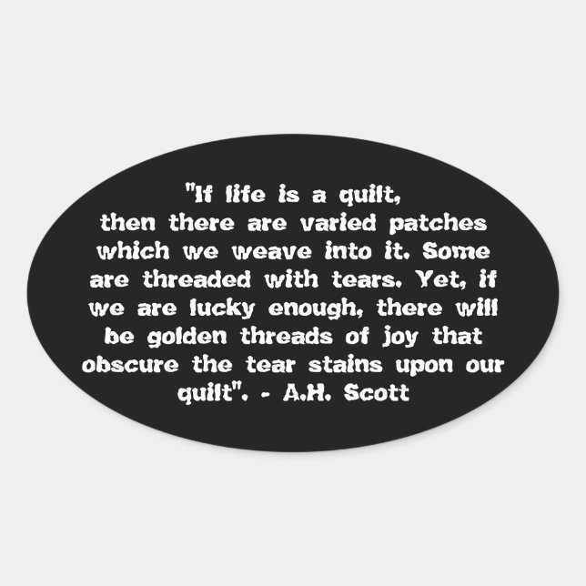 Quilt of Joy Ovaler Aufkleber (Vorderseite)