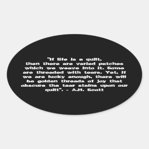 Quilt of Joy Ovaler Aufkleber