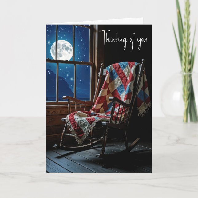 Quilt On a Rocking Chair In Moonlight Karte (Vorderseite)