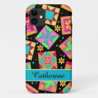 Quilt Patchwork Blockkunst auf schwarzem Individue