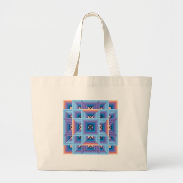 Quilt Pattern 3 in Blue and Purple Jumbo Stoffbeutel (Vorne)