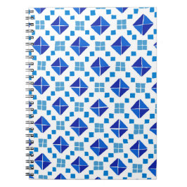 Quilt Pattern Blau Notizblock