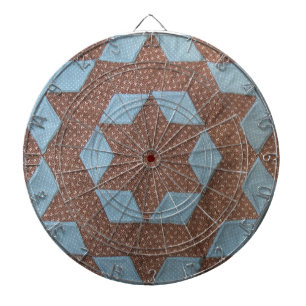 Quilt Pattern - Burg in Braun und Blau Dartscheibe