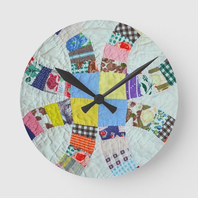 Quilt pattern runde wanduhr (Vorderseite)