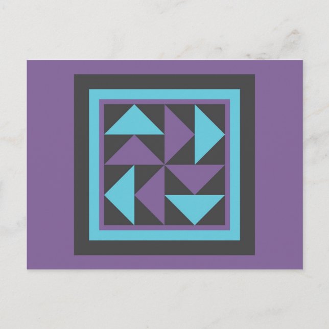 Quilt Postcard - Flying Dutchman (lila/blau) Postkarte (Vorderseite)