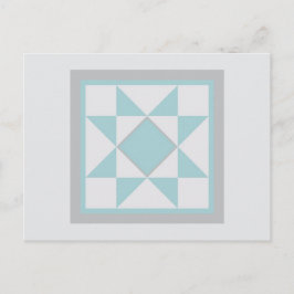Quilt Postcard - Sägezahnstern (hellblau) Postkarte