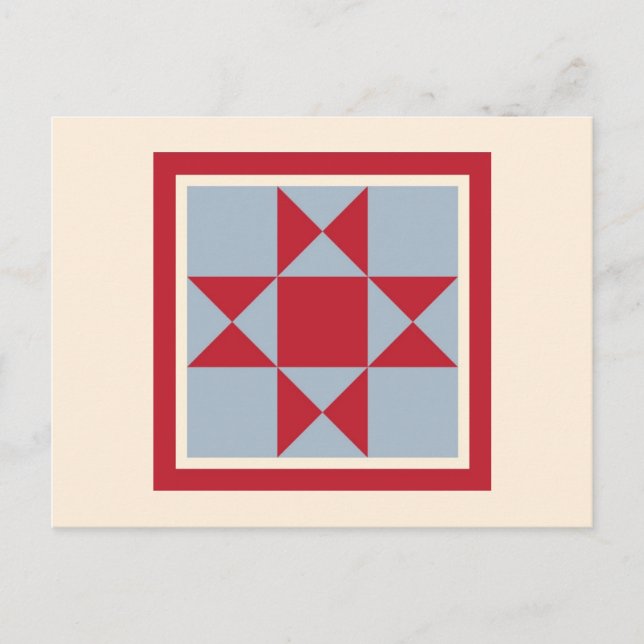 Quilt Postkarten - Der Ohio Star (Vorderseite)