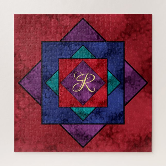 Quilt Square Monogram (Vertikal)