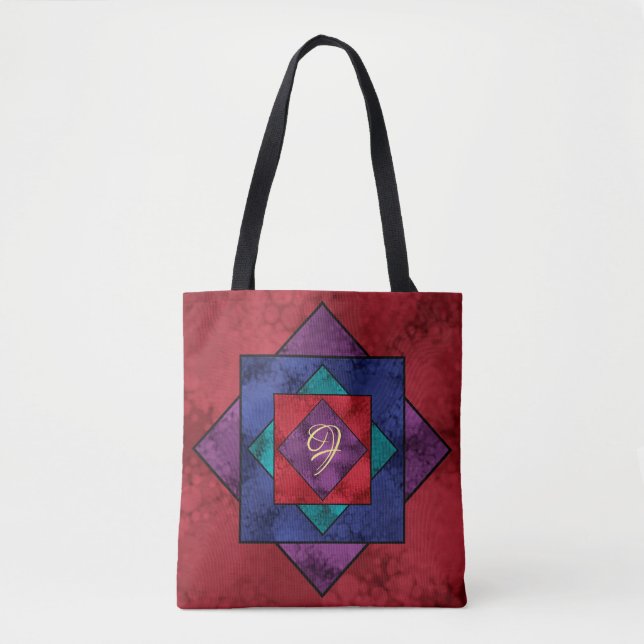 Quilt Square Monogram Tasche (Vorderseite)