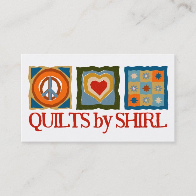Quilt-Steppie-Quilterblöcke für die Liebe Visitenkarte (Vorderseite)