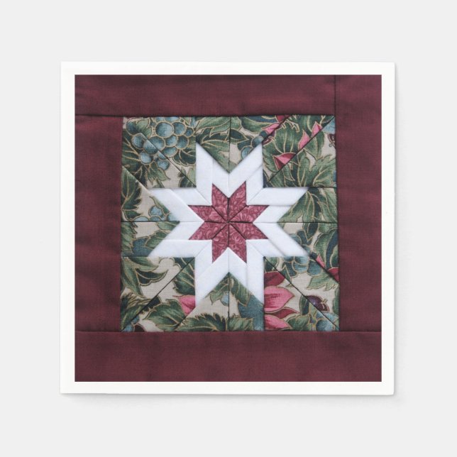 Quilt-Sternmaroon Serviette (Vorderseite)