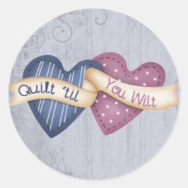 Quilt ´til you Wilt Runder Aufkleber