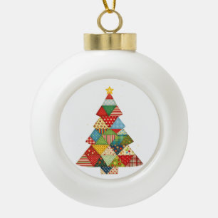 Quilt Weihnachtsbaum Festliche Quilt Liebhaber Keramik Kugel-Ornament