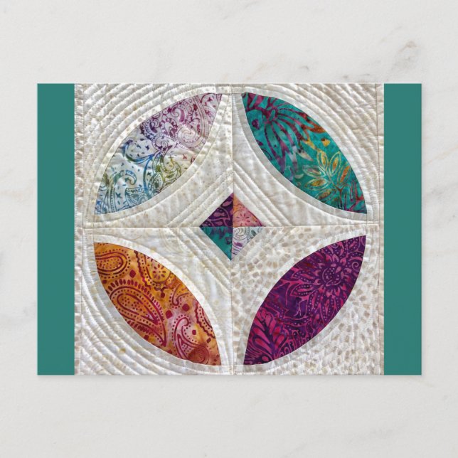 Quilted Batik Postcard Postkarte (Vorderseite)