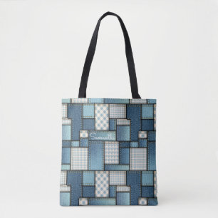 Quilted Denim Tote Bag Tasche