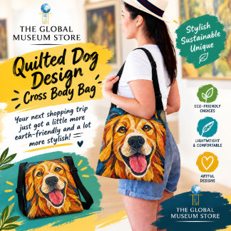 Quilted Hundemuster Design Crossbody-Tasche Tragetaschen Mit Langen Trägern