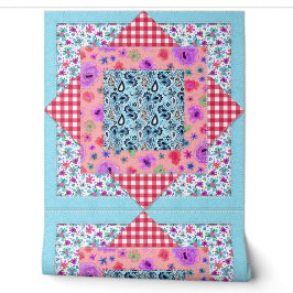 Quilted Patchwork Square Country Gingham Karos Tapete