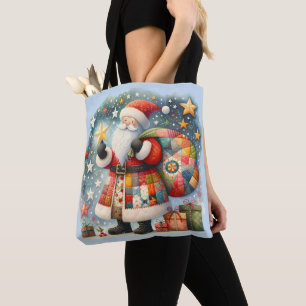 Quilted Patchwork-Weihnachtsmann mit Weihnachtsste Tasche