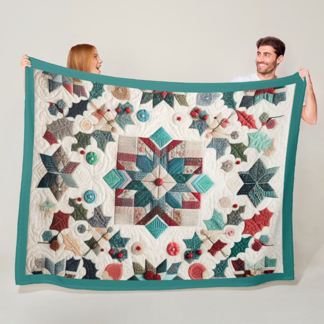 Quilted Weihnachtsdesign Fleecedecke (Beispiel)
