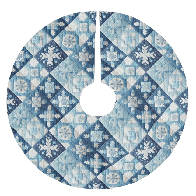 Quilted Weihnachtsdesign Polyester Weihnachtsbaumdecke (Vorderseite)