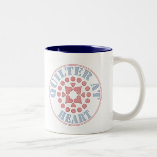 Quilter am Herzen, Kreisblock Zweifarbige Tasse