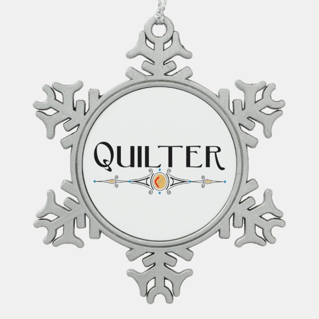 Quilter Dekorationslinie Schneeflocken Zinn-Ornament (Vorderseite)