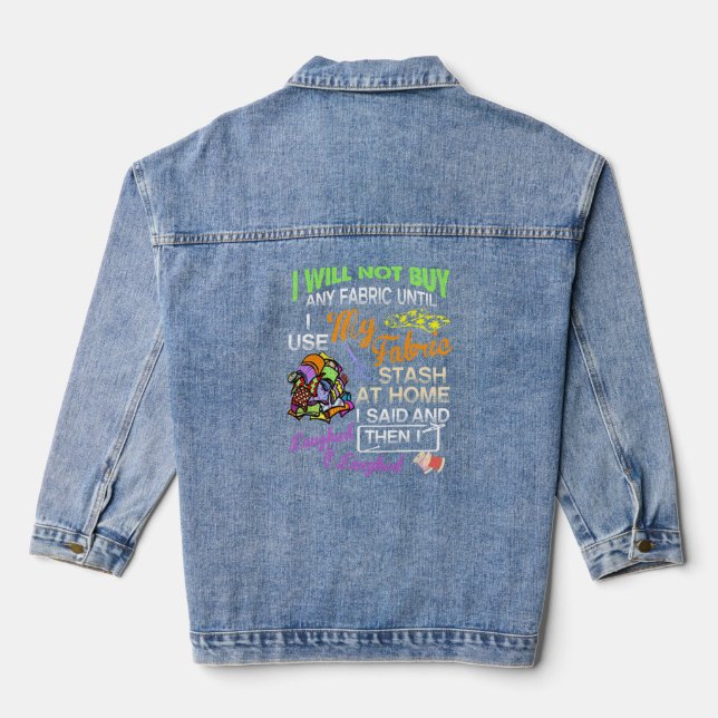 Quilter Kleidung Funny Sewing Liebhaber Geschenke  Jeansjacke (Rückseite)