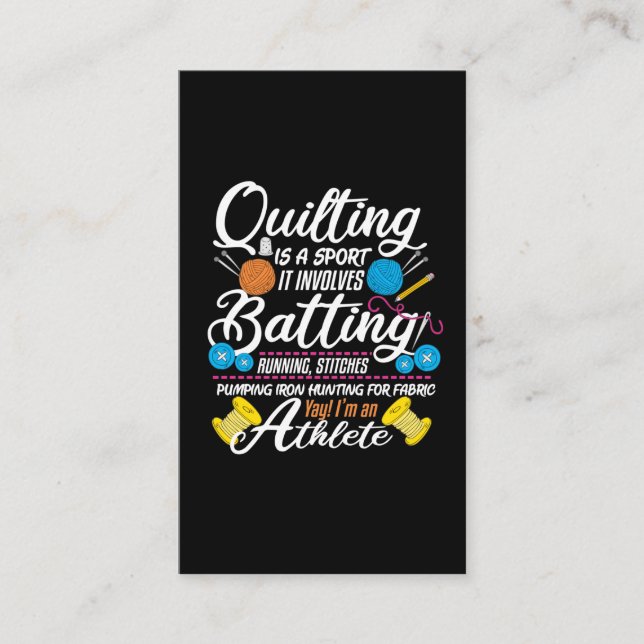 Quilter-Nähgeschenk für den Funny Quilting und Abw Visitenkarte (Vorderseite)