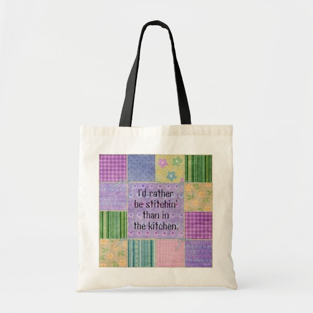 Quilter Spaß Patchwork Tote Bag Tragetasche (Vorne)